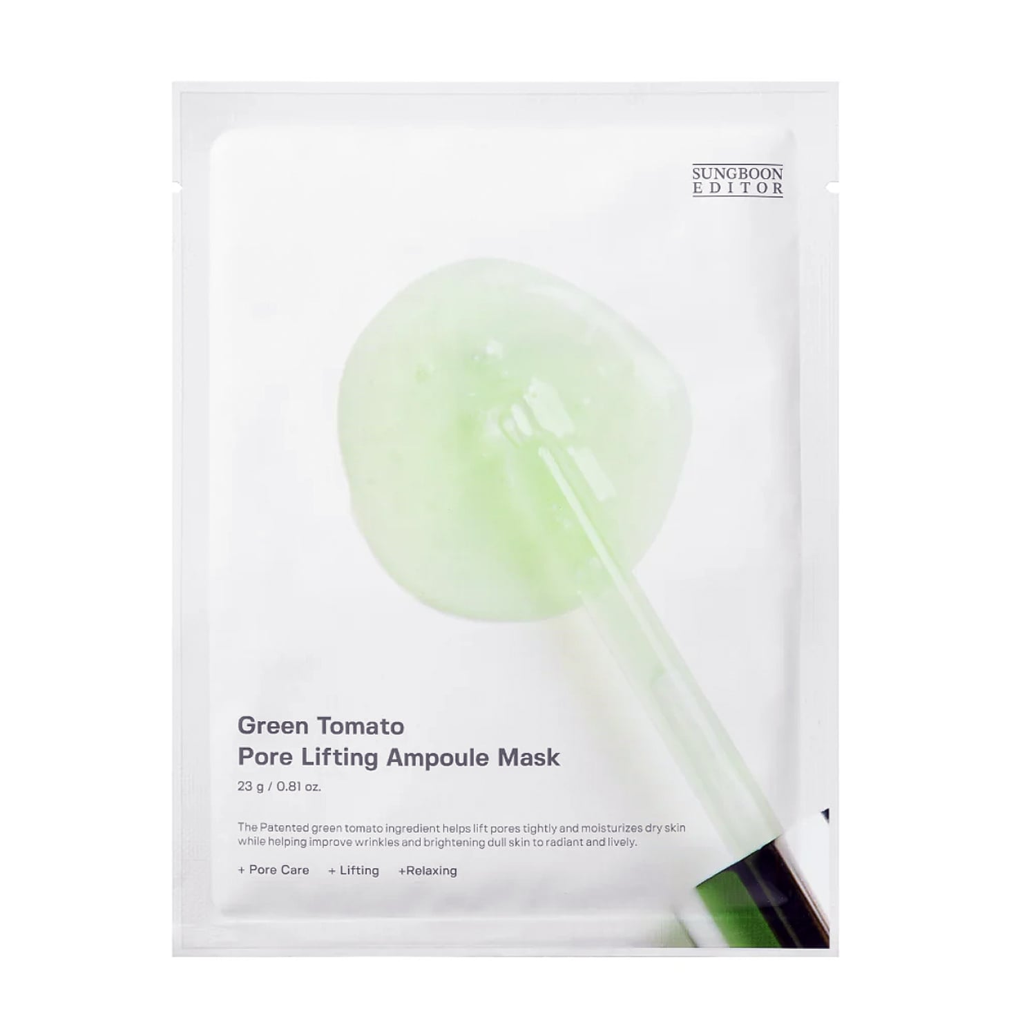 Маска для обличчя Sungboon Editor Green Tomato Pore Lifting Ampoule Mask, 23 г